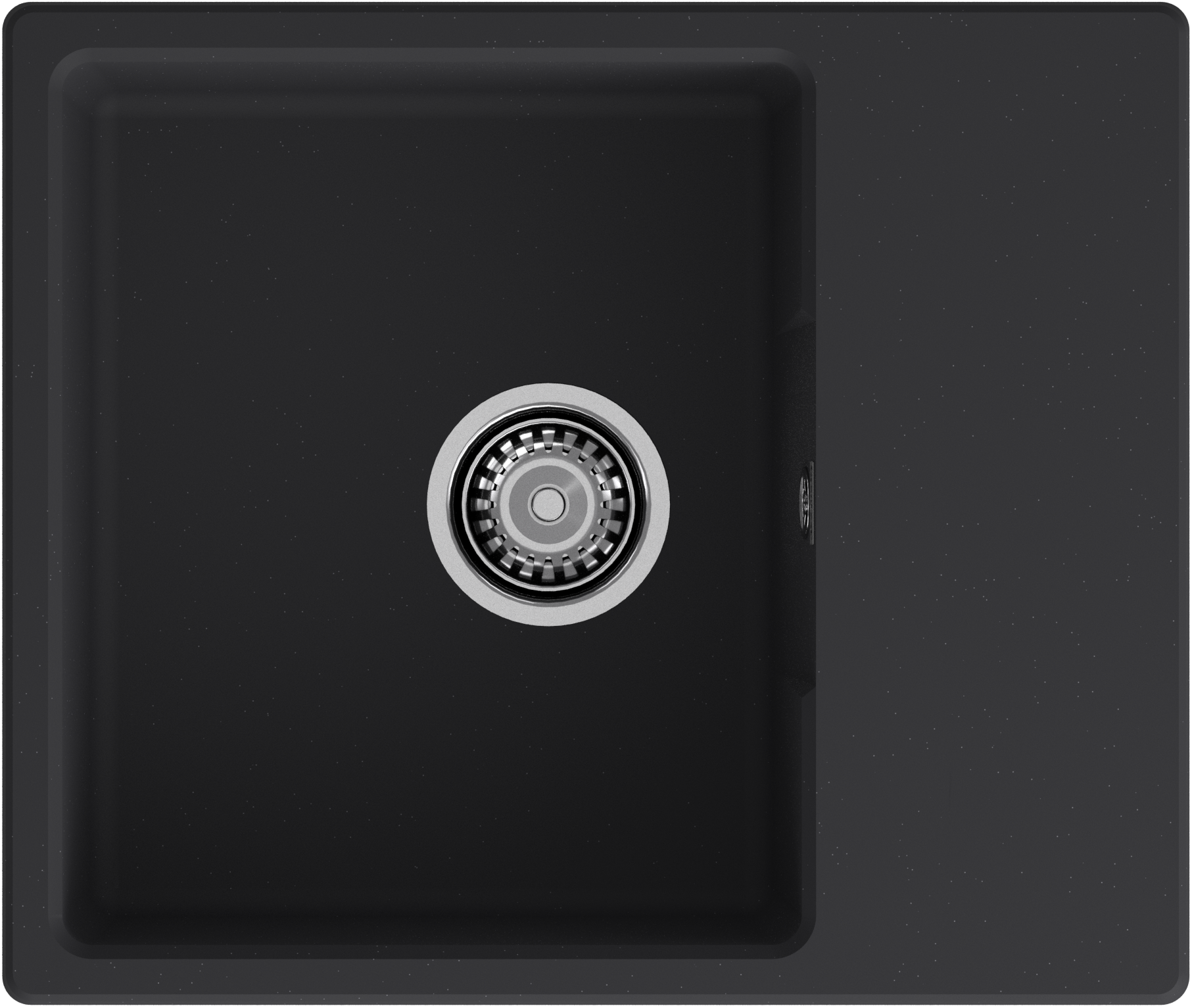GRANFEST Мойка URBAN 658L  1-чаша+крыло 580*490мм черный арт.GF-UR-