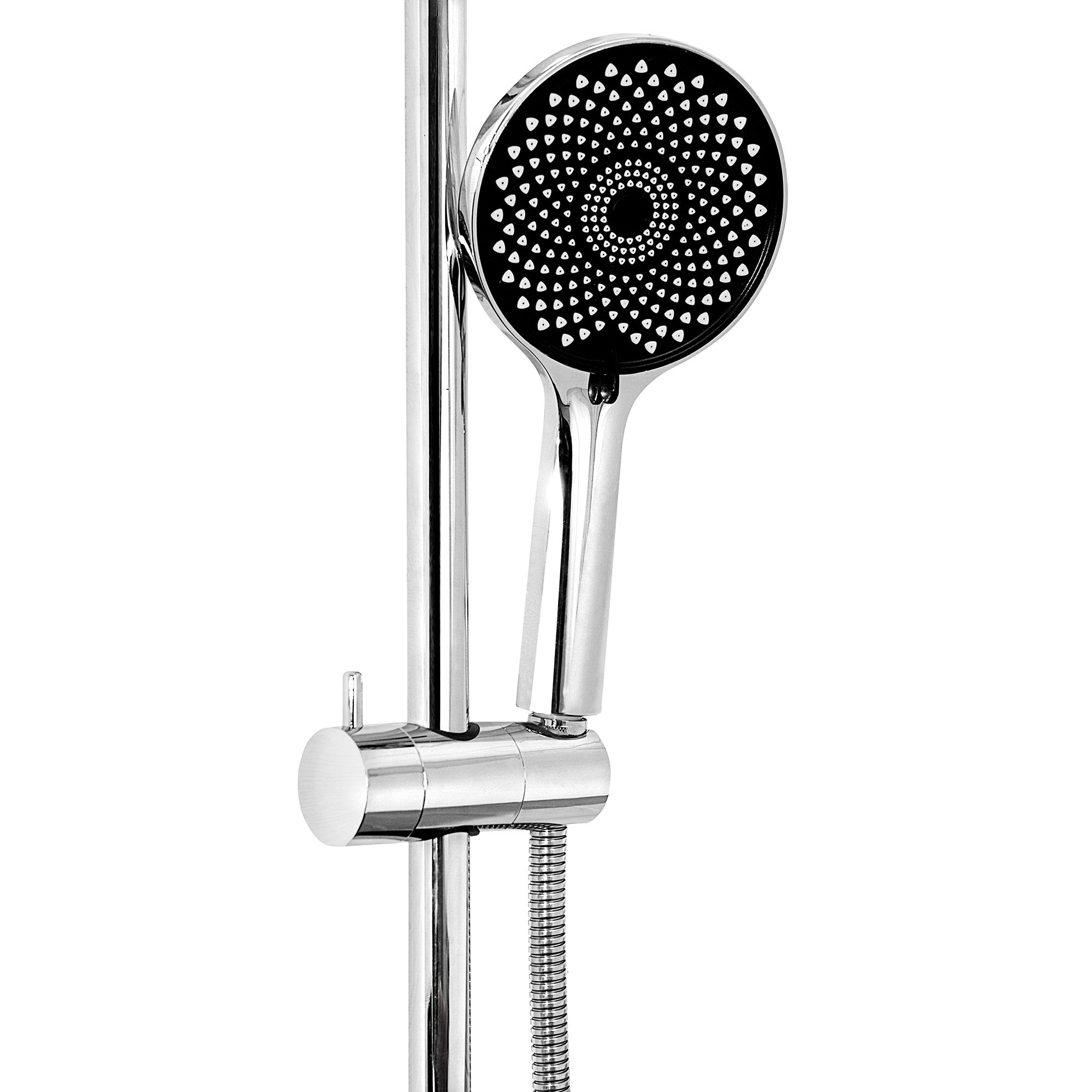 Душевая лейка СЛАВЕН СЛ-ЗП-120 круглая, 120 мм, 3 режима, хром/черный