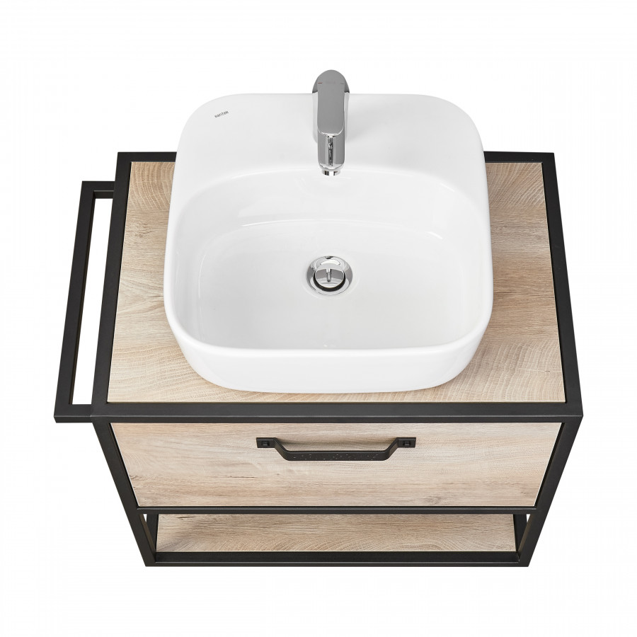 Тумба ЛОФТ ФАБРИК 65, дуб эндгрейн (под раковину ФАБИА 65, ОДРИ Round 62, ОДРИ Soft 42)