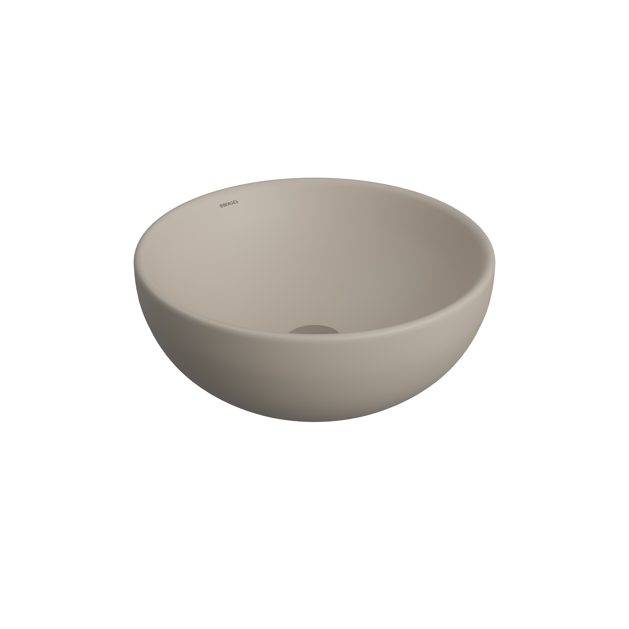 Раковина Mascon накладная, Ø 45 см, без отверстия под смеситель,  круглая, жасмин матовый, BERGES