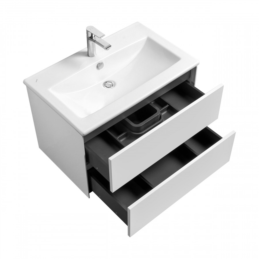 Тумба СОХО 75, белый глянец (под раковину ЭЛИНА 75)