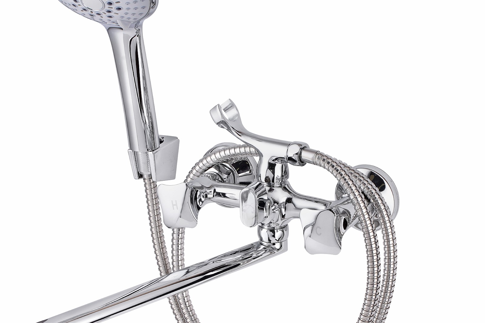 Смеситель для ванны с душем ПРОФСАН ПСМ-184-38 КВАДРО тип См-ВУДРНШлА