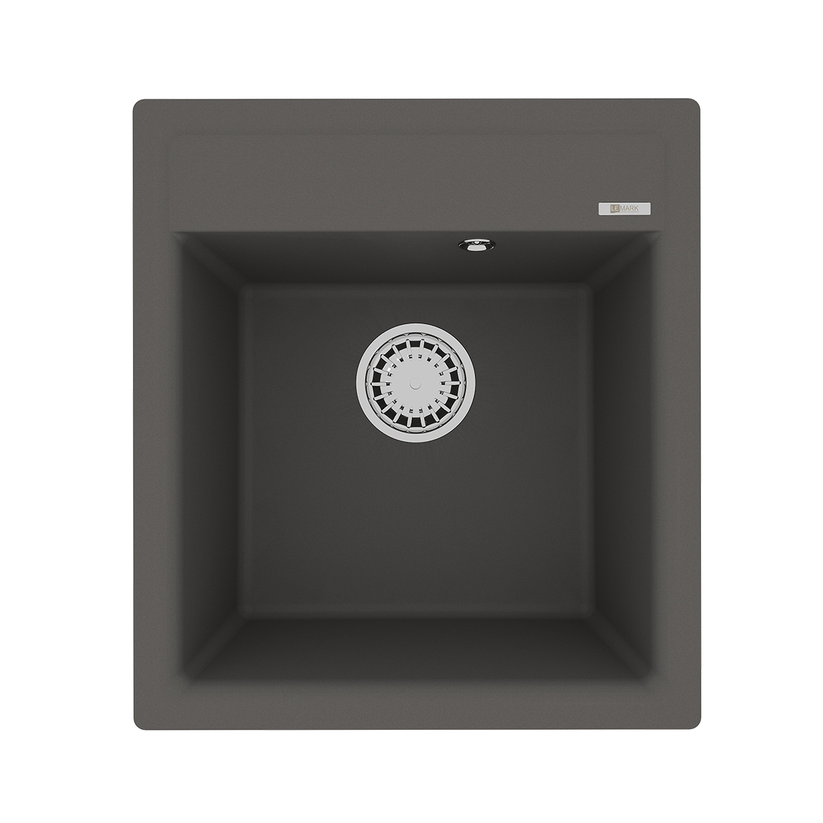 Кухонная мойка Lemark HANKA 450 врезная прямоугольная из кварцгранита, Серый шёлк