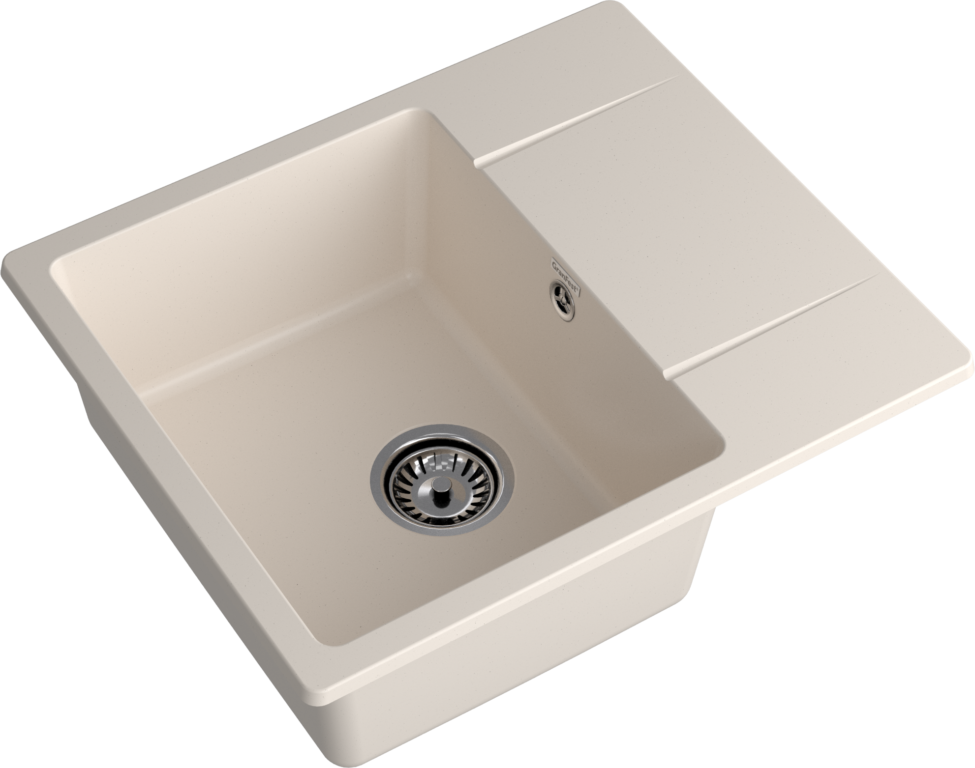 GRANFEST Мойка URBAN 258L 1-чаша+крыло 580*490мм белый арт.GF-UR-