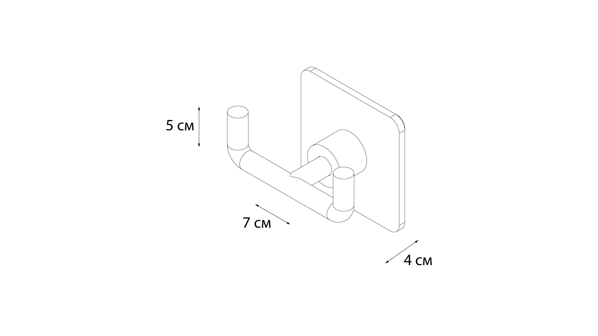 Крючок двойной FIXSEN Square (FX-93105A)