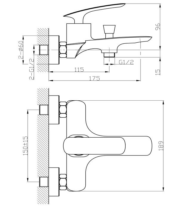 Смеситель для ванны TOKITO FUJI хром (TOK-FUJ-1014)