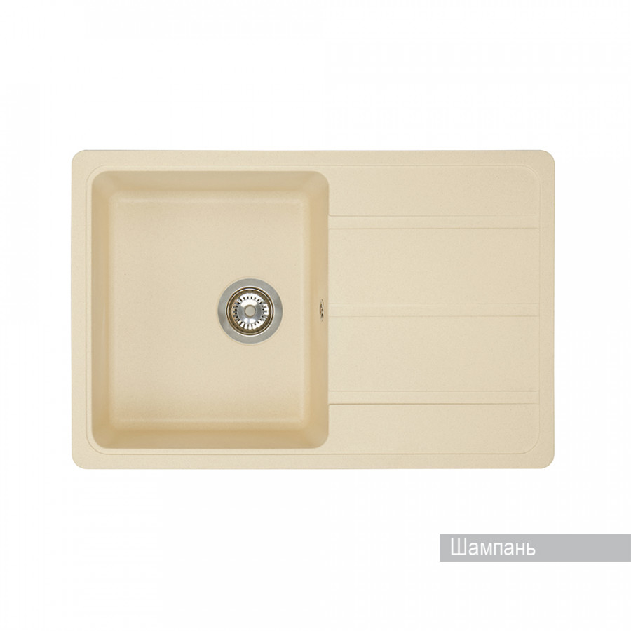 Мойка для кухни Аманда 780x510x211 мм, прямоуг. с крылом, шампань