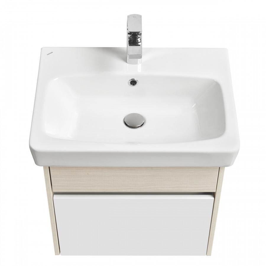 Тумба ВЕРДИ 60, белая, ясень фабрик (под раковину НЕО 60)
