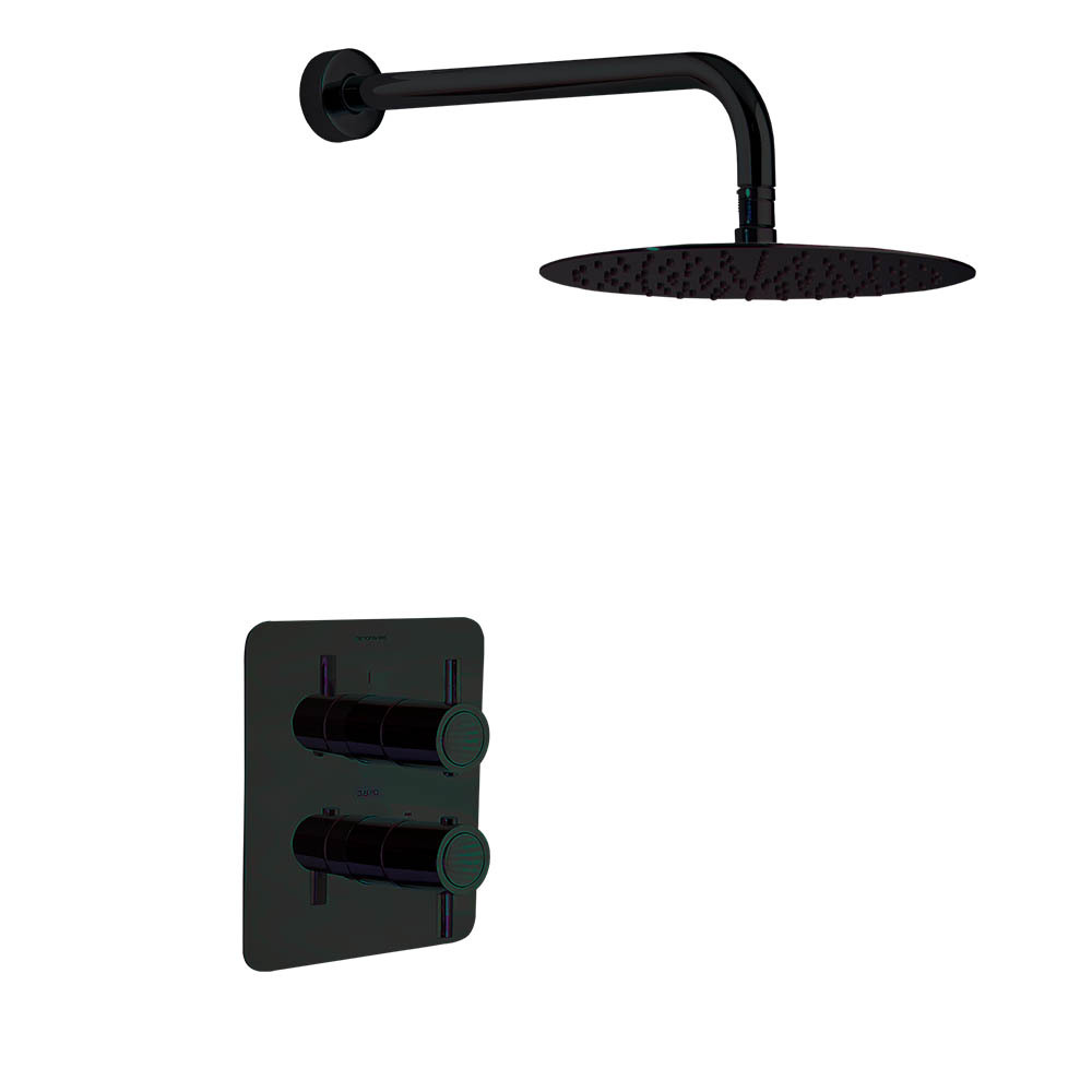 Встраиваемая термостатическая душевая система с тропическим душем ODISEA K3924012NM матовый черный