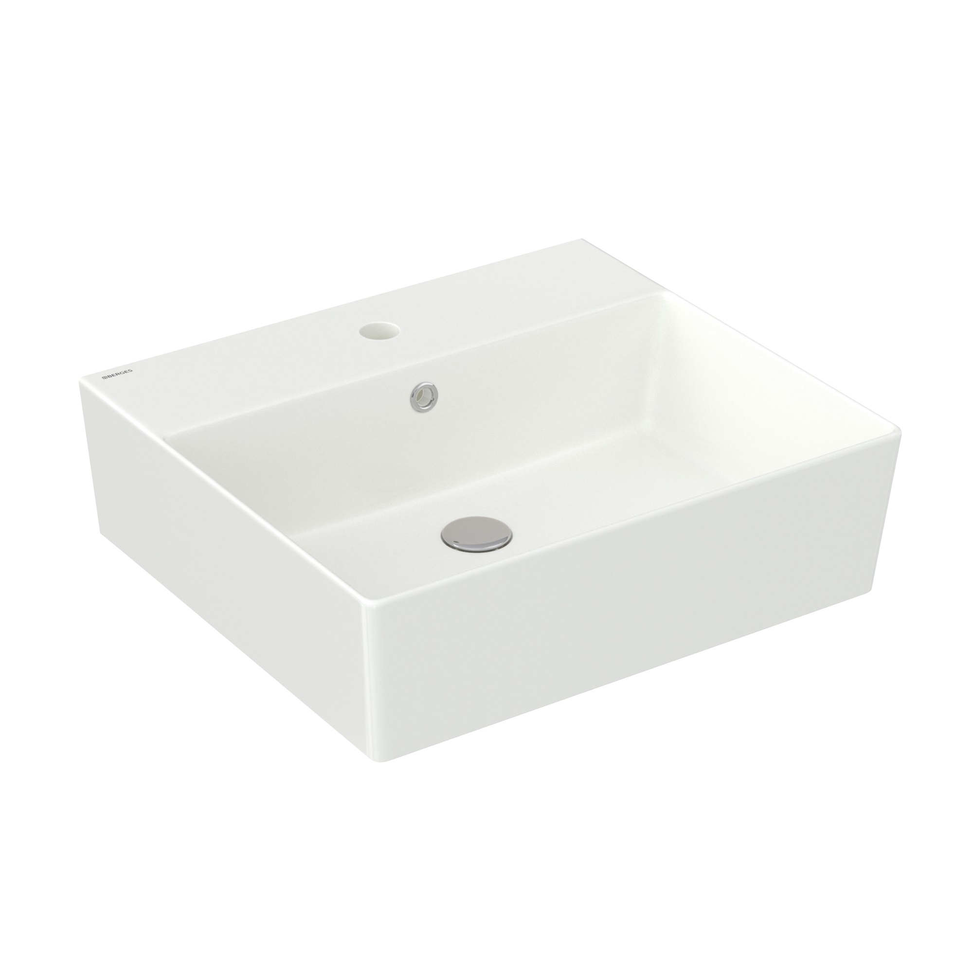 Раковина Ego 50х45 см, накладная, прямоугольная, белый глянец, BERGES