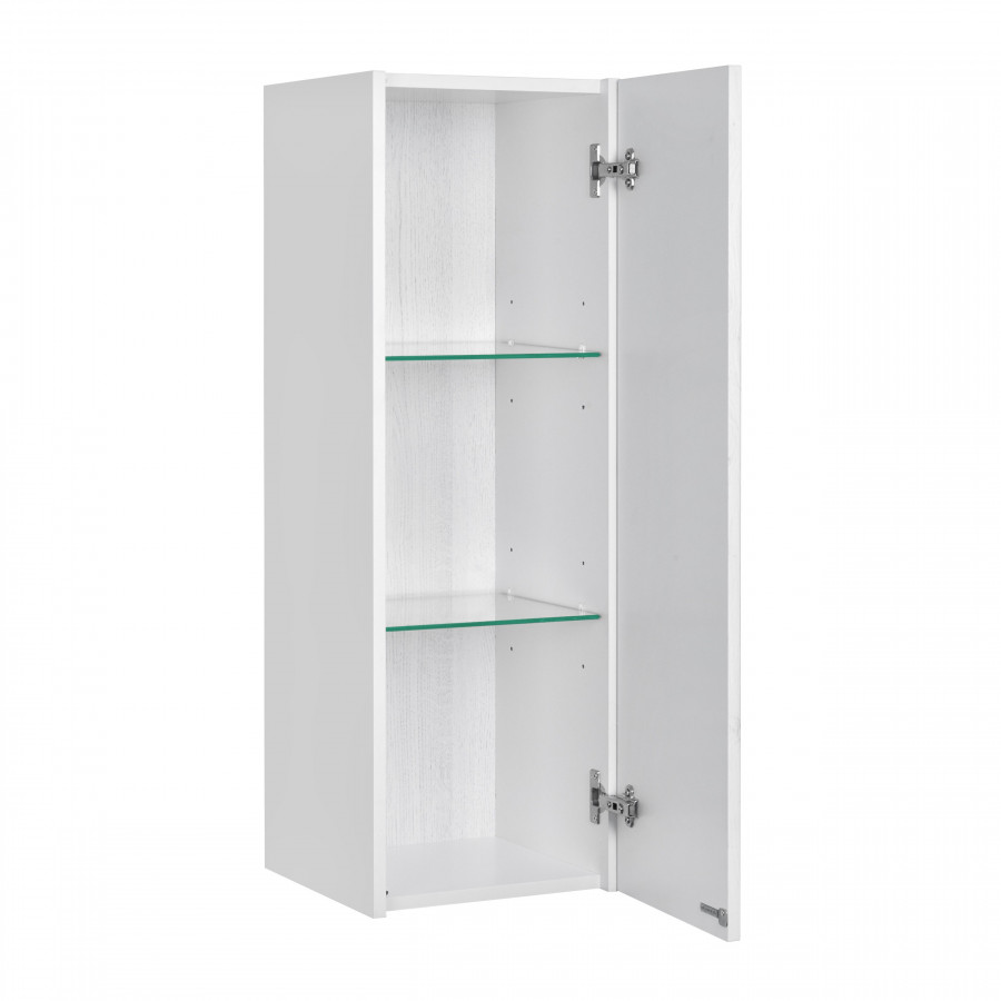 Шкаф САКУРА 35, подвесной, правый, ольха наварра, белый глянец