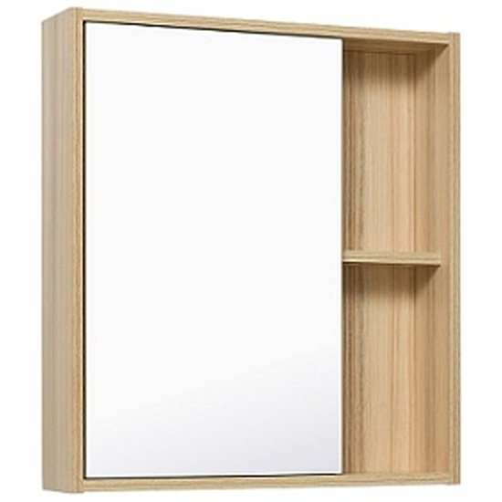 Шкаф зеркальный навесной ЭКО 60, без подсветки, белый/лиственница, RUNO