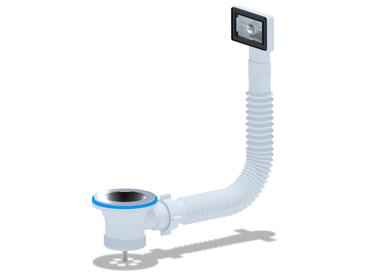 Перелив гибкий для мойки АНИ Пласт N105S с прямоугольным вертикальным корпусом 1 1/2 дюйма