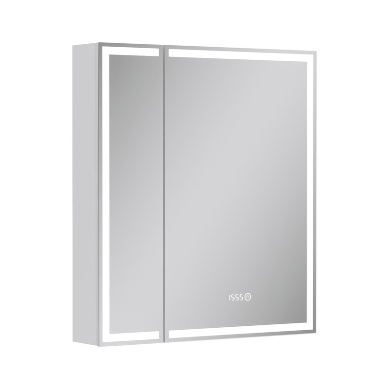 Зеркальный шкаф EQUIL Corner LED 70 с часами белый