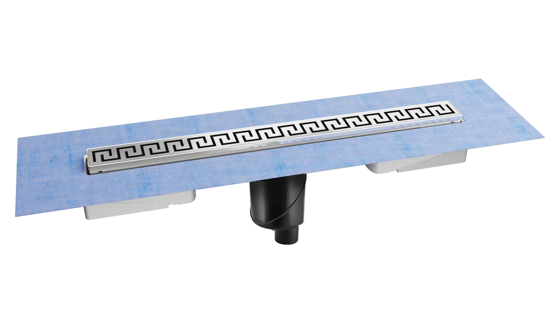 Желоб водосток В1 ANTIK 900, хром глянец, S-сифон D50/105 H50 вертикальный, BERGES