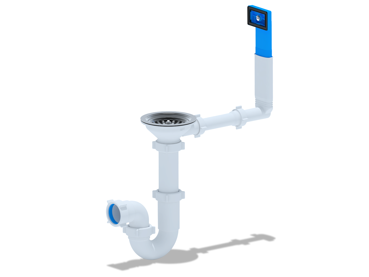 Сифон Ани 3 1/2"*40 прямоточный с переливом мойки, ANI PLAST