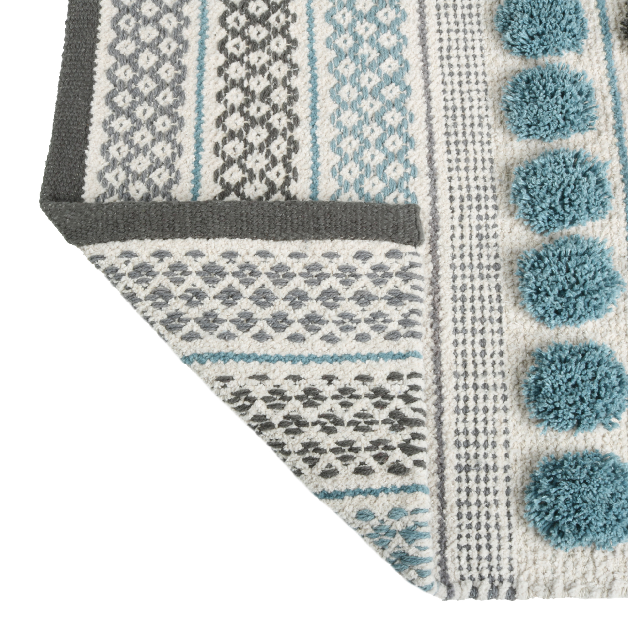 Коврик для ванной 1-ый  , FX-8030Y,  mix (голубой+графит+белый+серый), 50х80см 