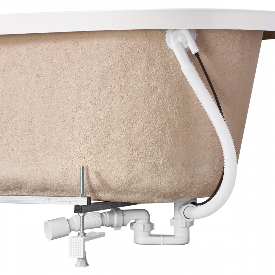 Монтажный комплект для ванны ИБИЦА 150х100 см. (рама, слив-перелив с сифоном, крепеж к стене, крепеж