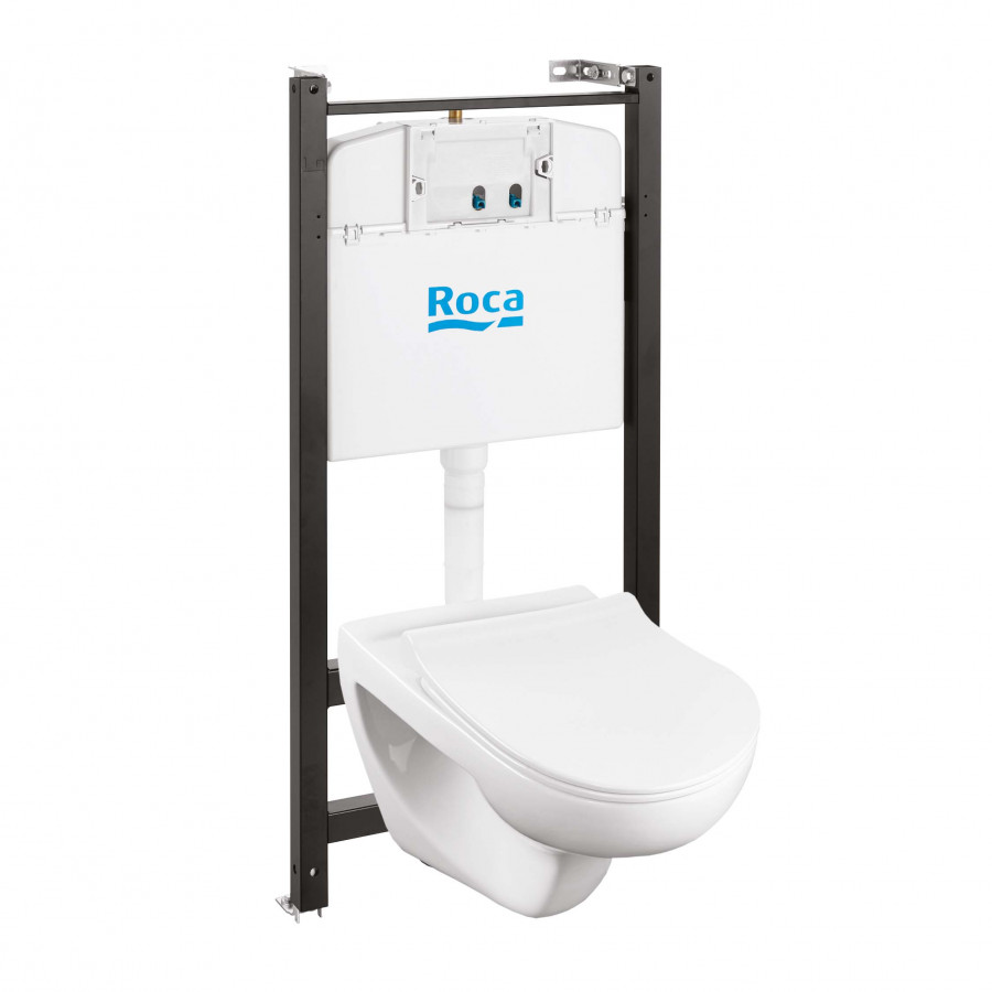 VICTORIA Комплект 3 в 1 (инсталляция+подв. унитаз Rimless+сиденье дюропл. Slim). ROCA