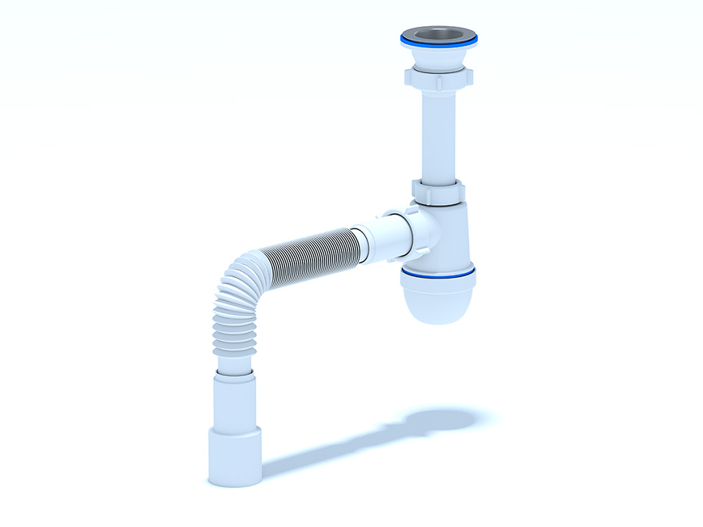 ANI Сифон для раковины 1 1/2"*40 c гибкой трубой 40*40/50мм. (длина винта 70мм.), ANI PLAST
