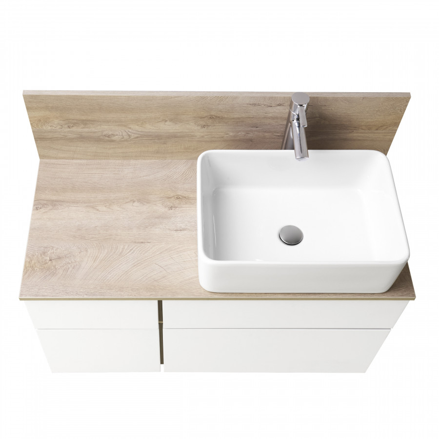 Тумба МИШЕЛЬ 100, дуб эндгрейн, белая (под раковину ОДРИ 42, MILA 350, ЛОЛА 60)
