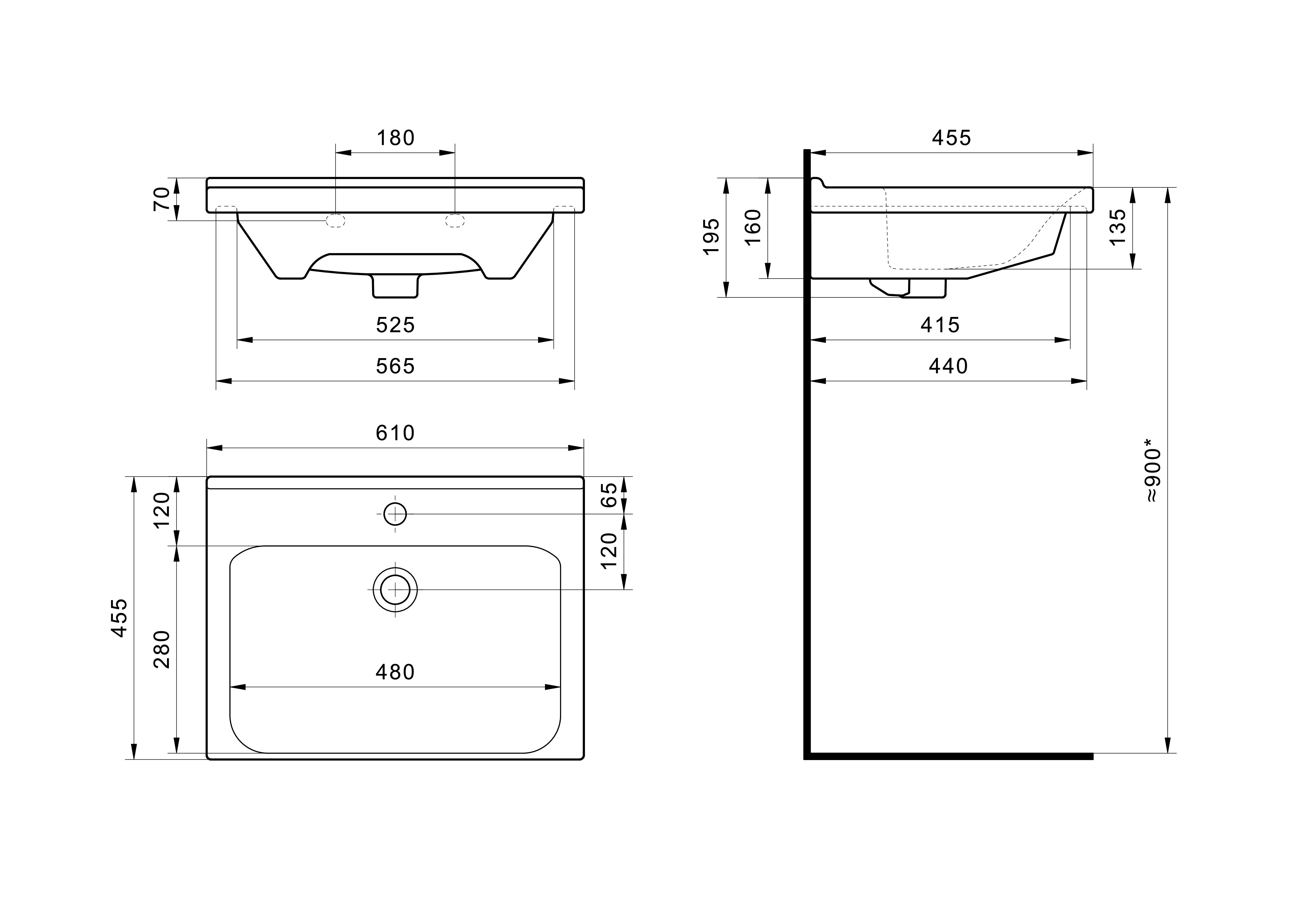 Раковина SANTEK Миранда 60 мебельная белый (WH302421)