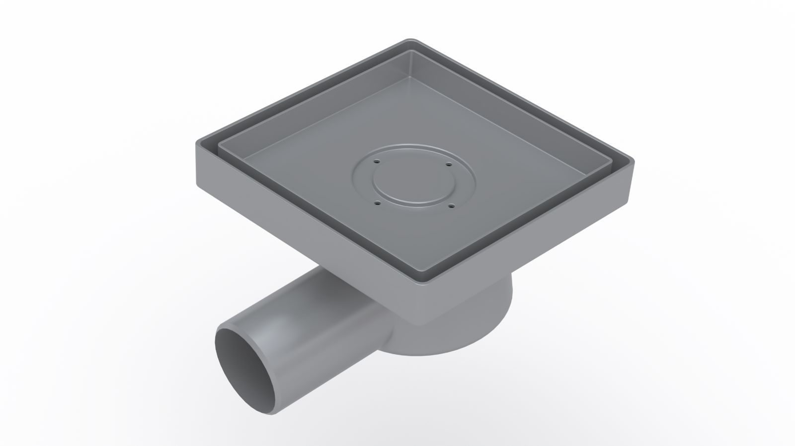 Трап водосток напольный TREND Keramik 150*150 под керамическую плитку, D50 боковой, BERGES