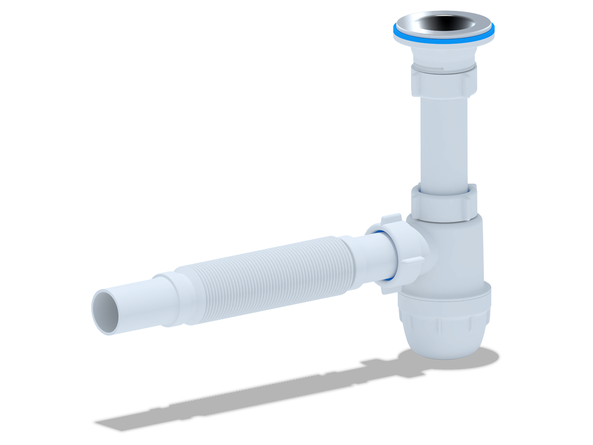 Сифон Ани 1 1/4"* 32 "Юнг" с гибкой трубой 32*32, ANI PLAST