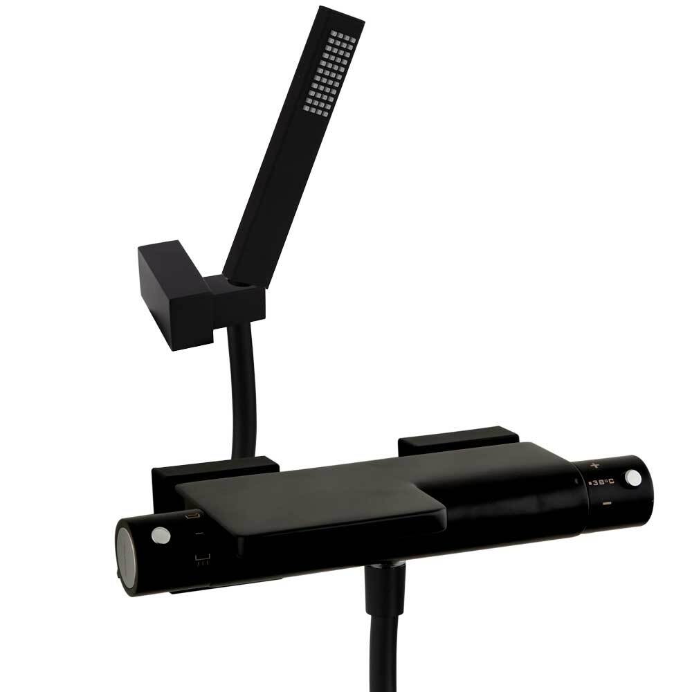 Термостатический смеситель для ванны наружнего монтажа с каскадным изливом и душевым комплектом AROL