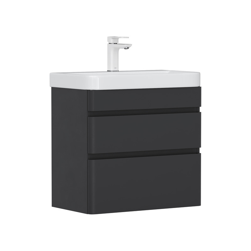 Тумба EQUIL Eltoro 60 подвесная 2 ящ. черный софт (под раковину 9595-60)