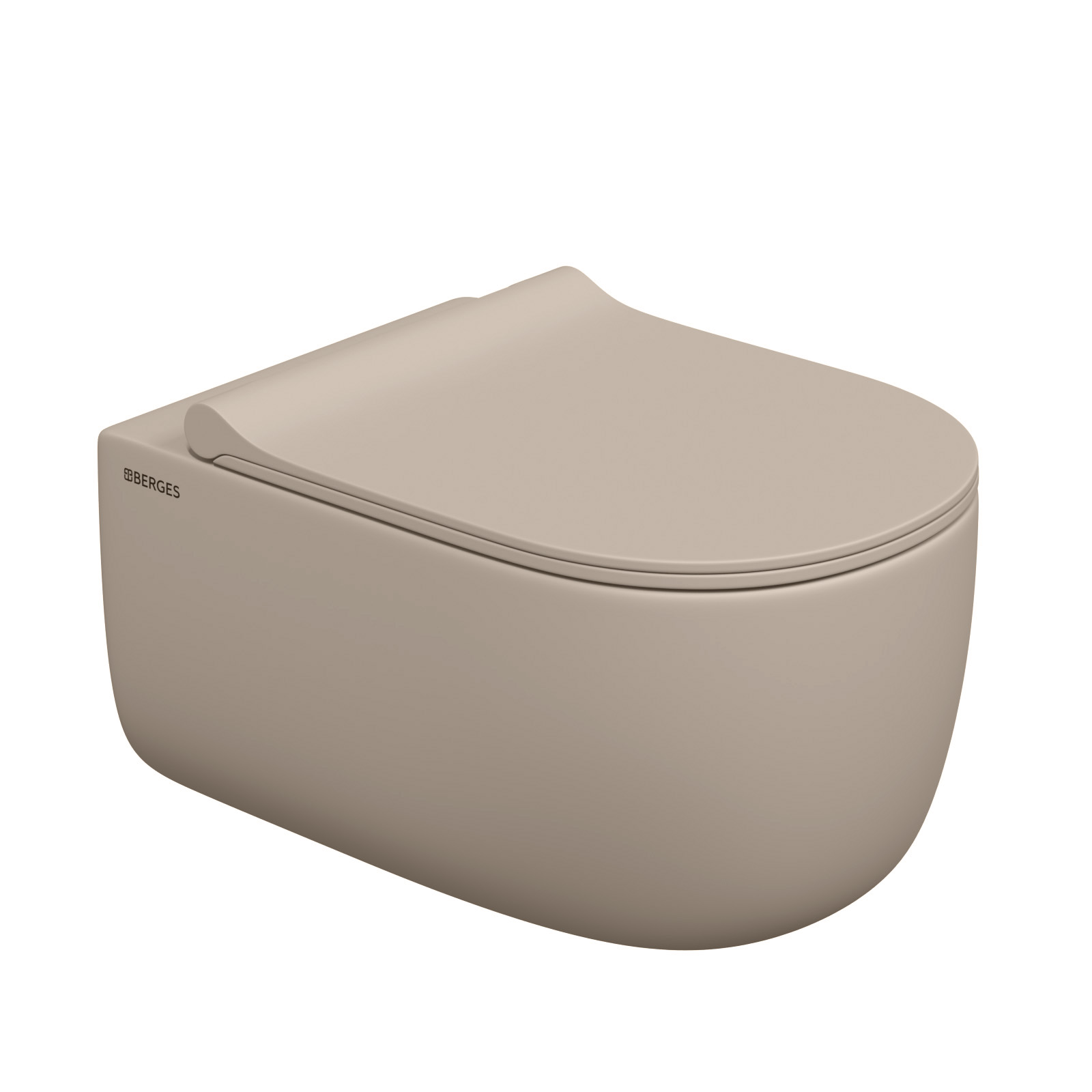 Унитаз подвесной EGO XL, микролифт, быстросъемное, жасмин матовый, BERGES