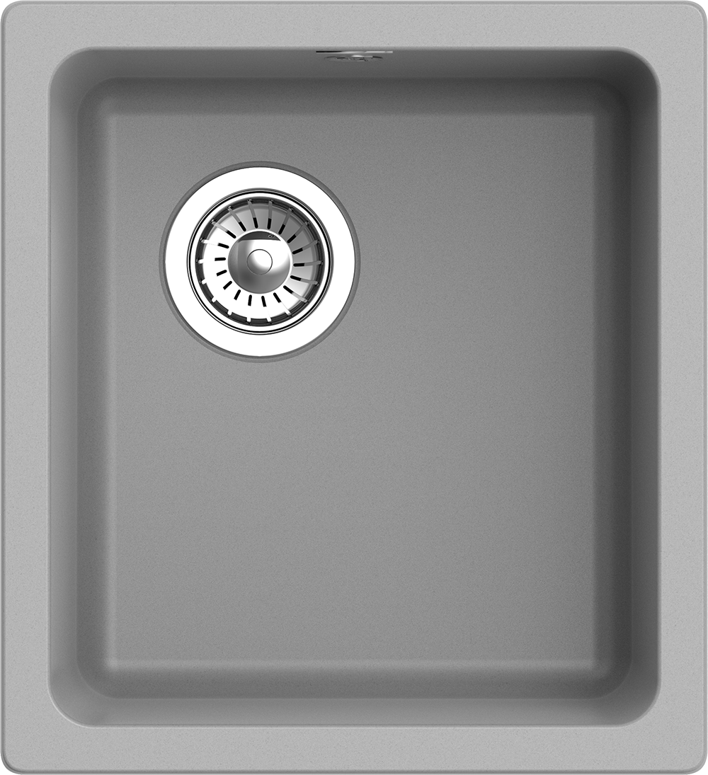 RIVELATO Мойка BERKANA 35 подст.монтаж 1-чаш 415*455 grigio metallizzato арт.