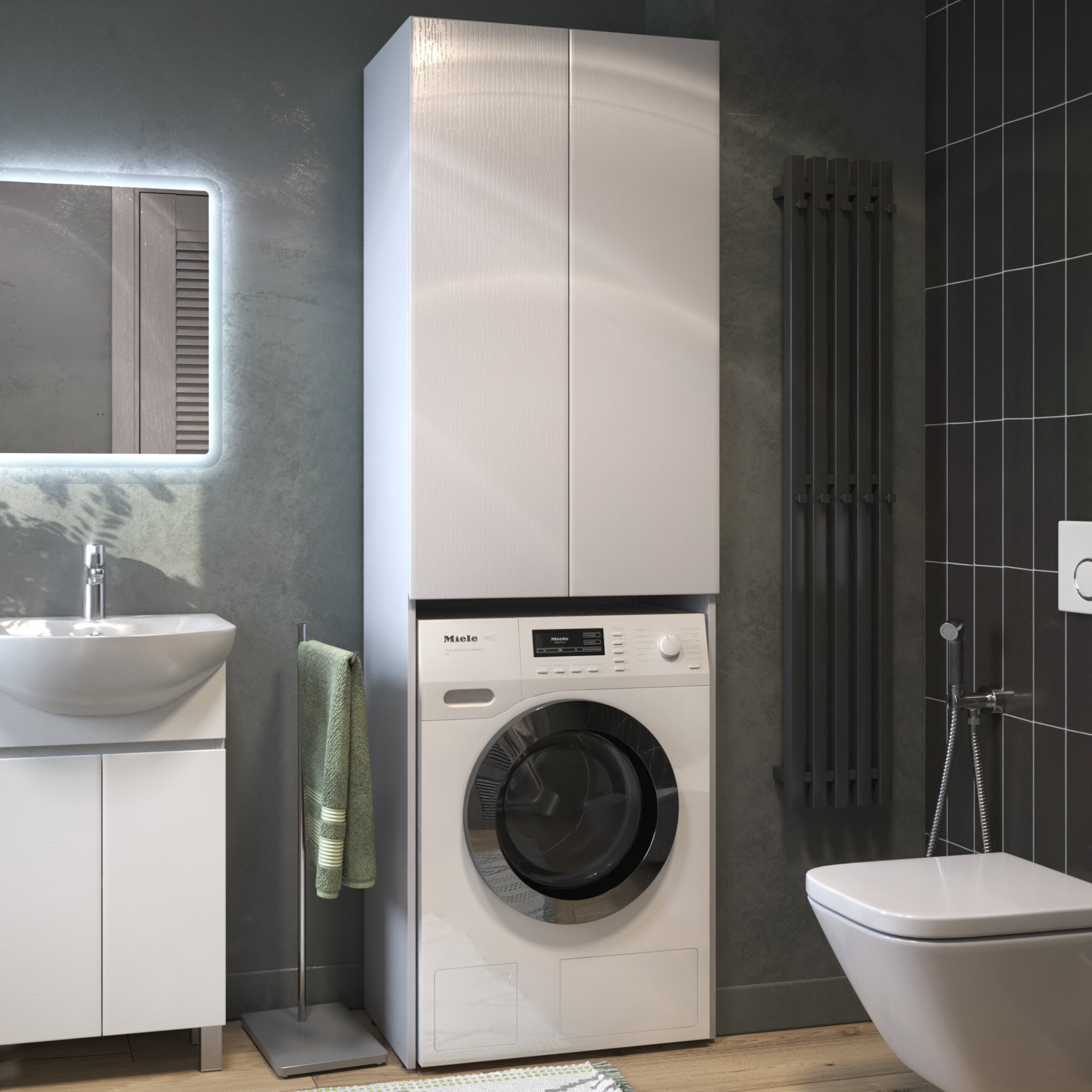 Шкаф для стиральной машины VIGO Wing 64 напольный белый (shnr.WIN.64.2D белый)