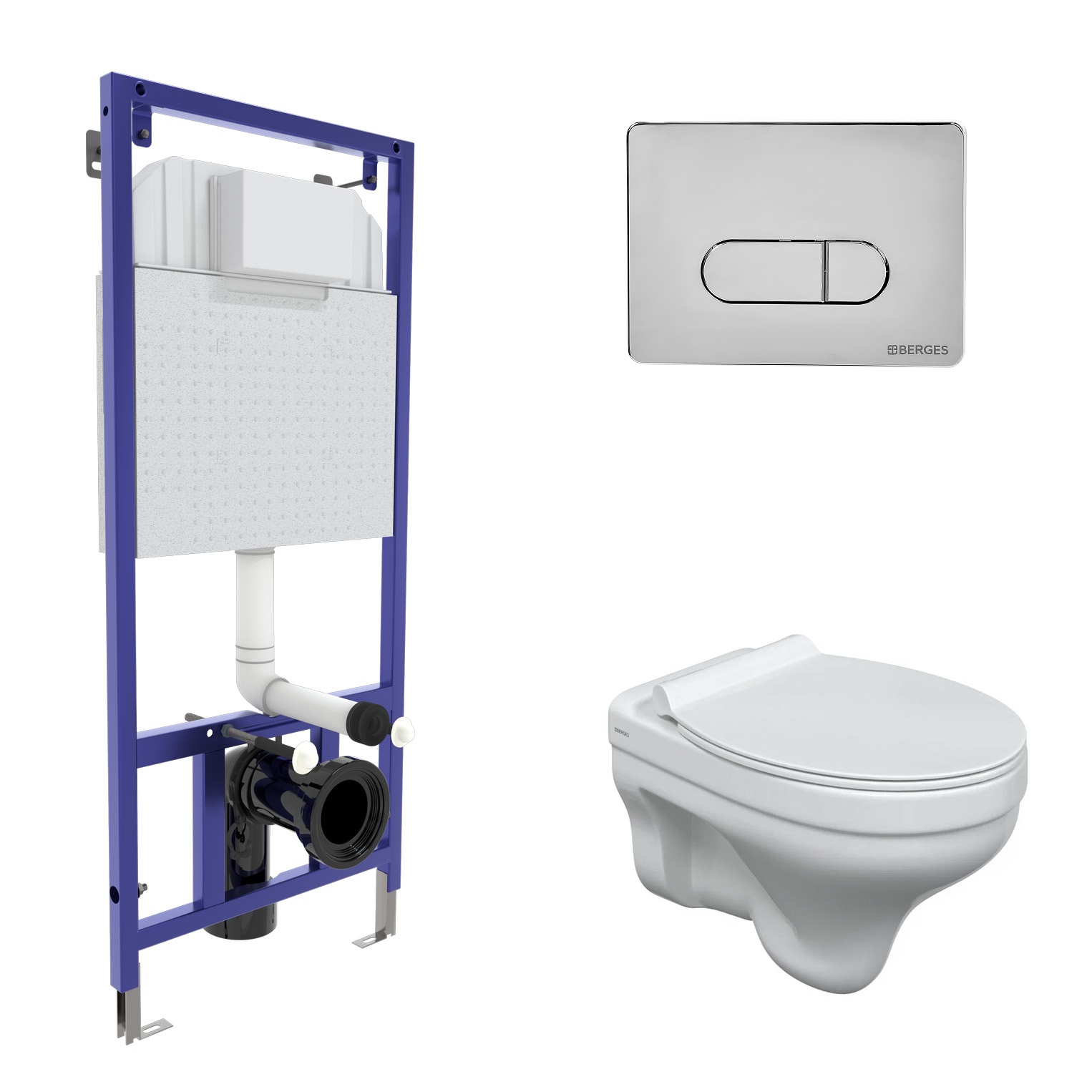 Комплект: инсталляция NOVUM, кнопка D3 глянцевый хром, унитаз ALBIT S, сиденье дюропласт Top Slim SO