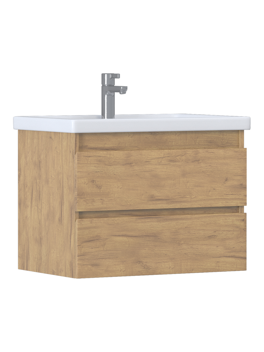Тумба Fusta 70, подвесная, 2 ящ., дуб золотой, в разборе (под раковину Фостер 70)