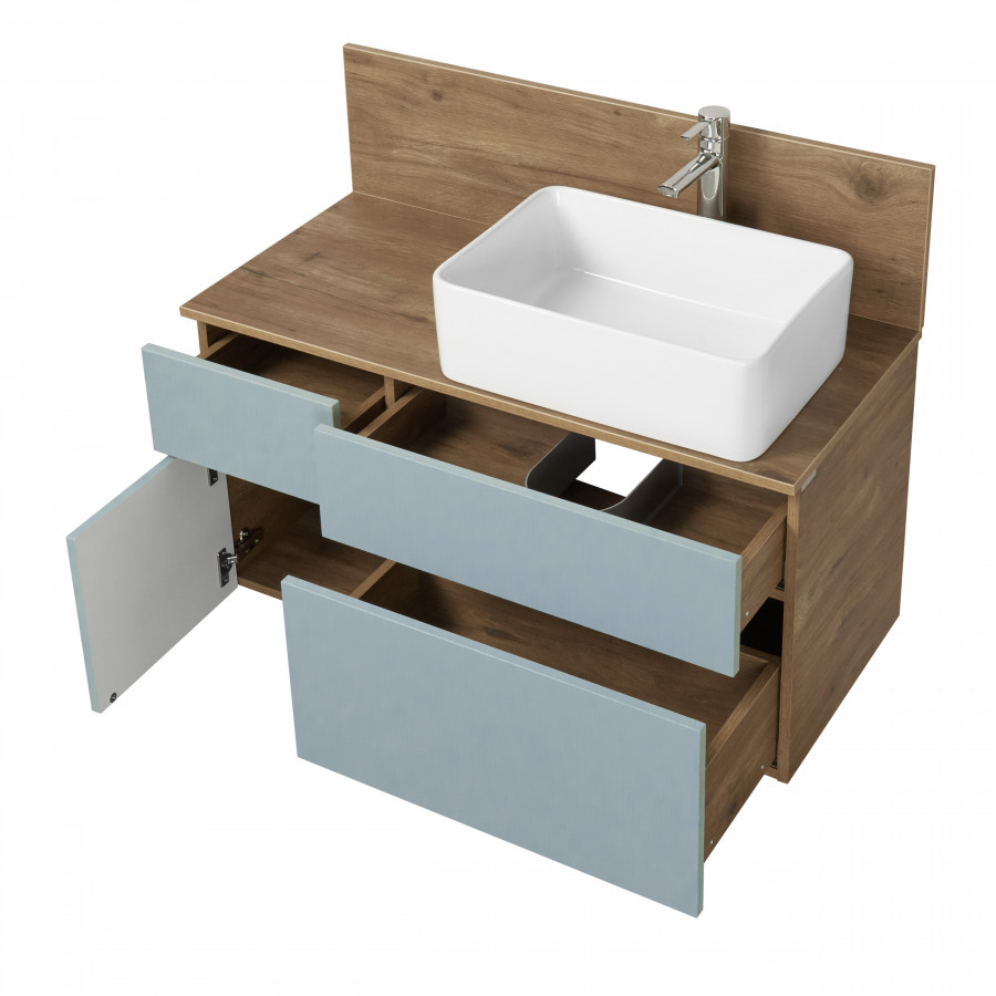 Тумба МИШЕЛЬ 100, дуб рустикальный, фьорд (под раковину ОДРИ 42, MILA 350. ЛОЛА 60)