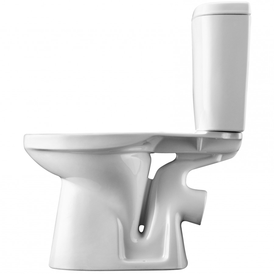 АНИМО Унитаз-компакт, косой выпуск, 2-х режимная арматура, сиденье дюропласт, метал крепеж. САНТЕК 