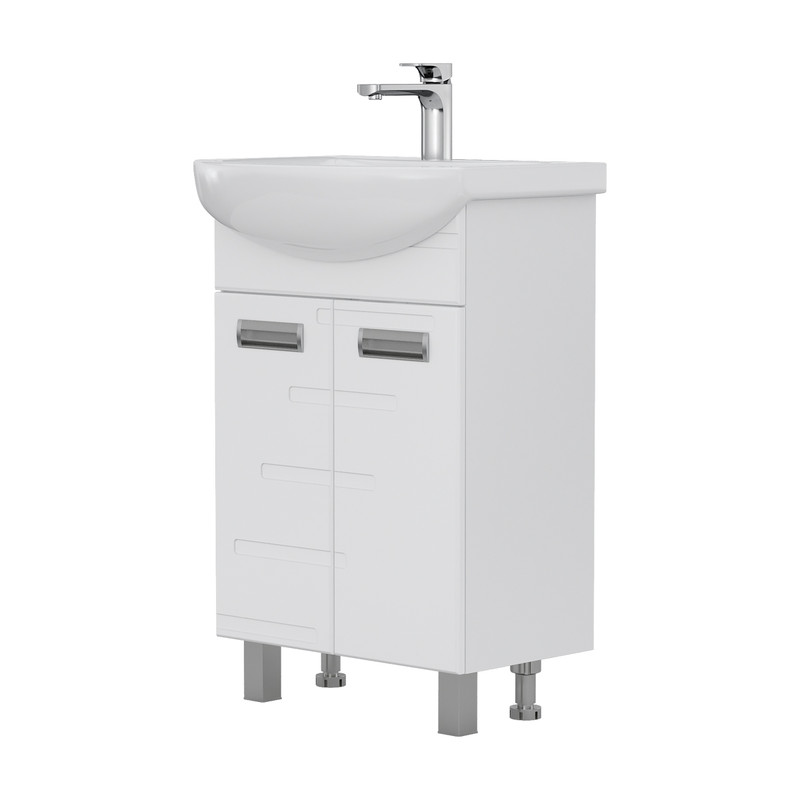 Тумба Joli 55, напольная, 2 дв., белая (под раковину Балтика 55), VOLNA