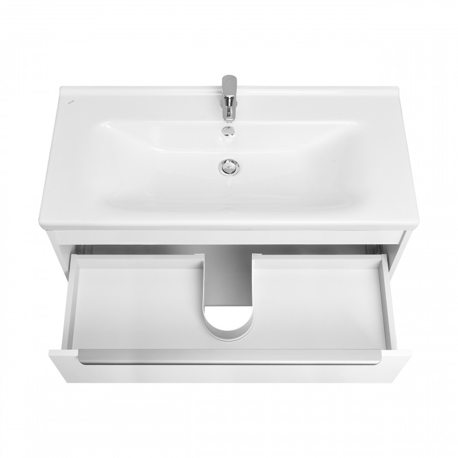 Тумба-умывальник ХОУП 100, 1 ящ., подвесная, белый матовый (под раковину МИРАНДА 100)