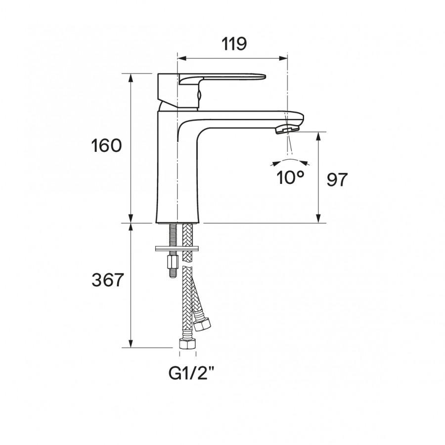АРМА Смеситель для раковины, черный матовый,САНТЕК