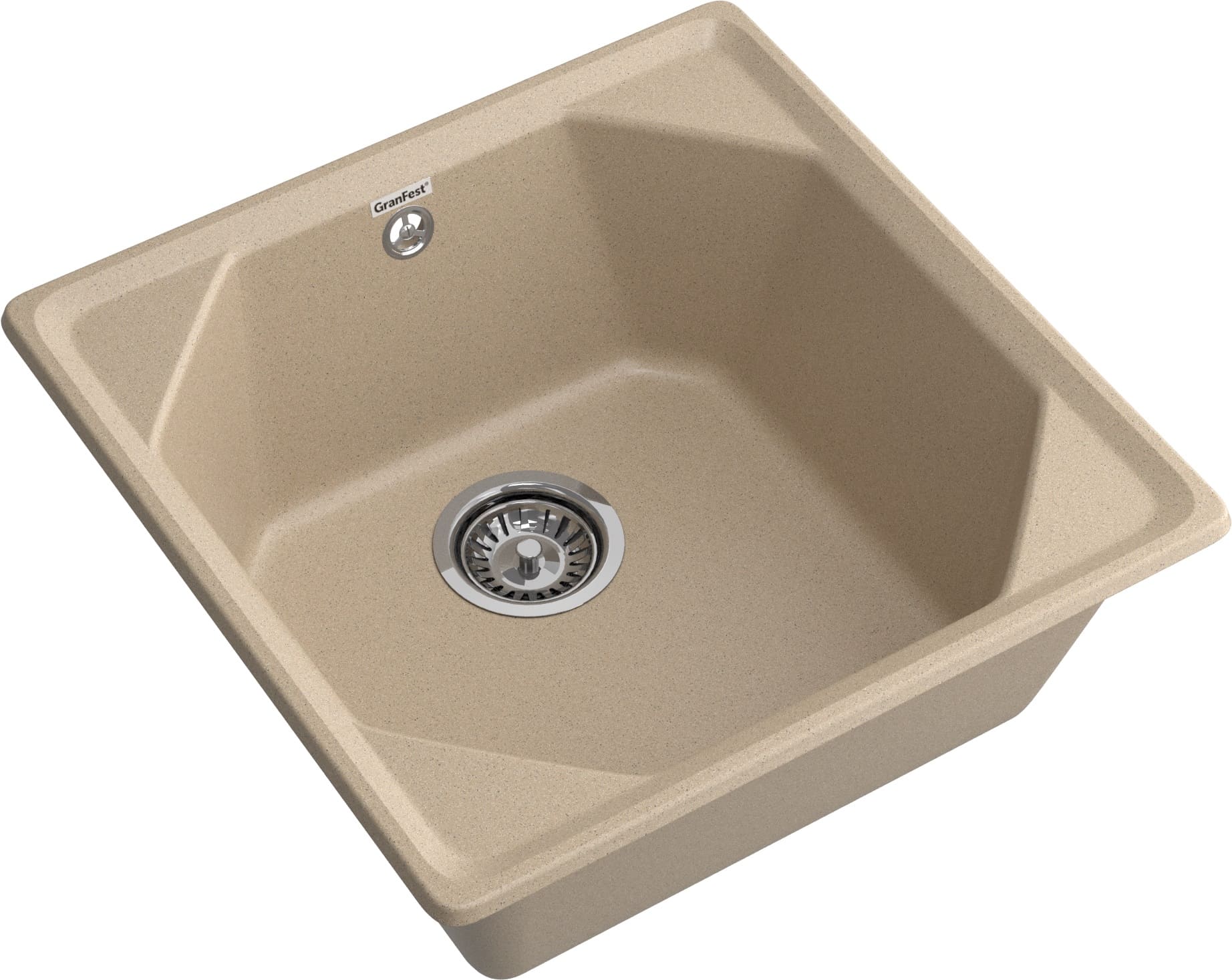 GRANFEST Мойка композит UNIQUE, GF-U-500, 1-чаша 500*500, песочный