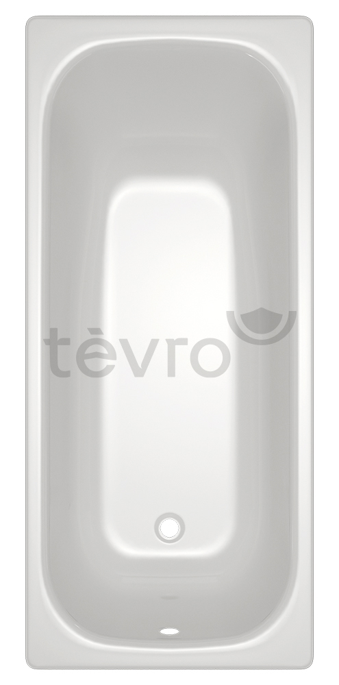 TEVRO Ванна стальная 150х75х40 см. с опорной подставкой, без ранта, белый лотос, форма Тонда, ВИЗ