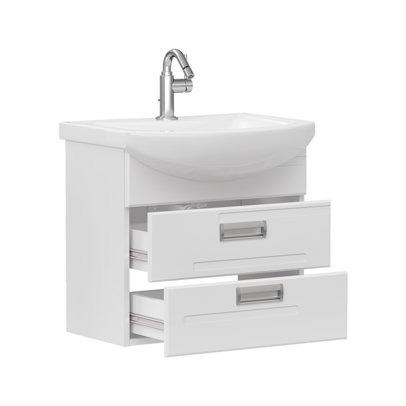 Тумба Joli 60, подвесная, 2 ящ., белая (под раковину Балтика 60), VOLNA