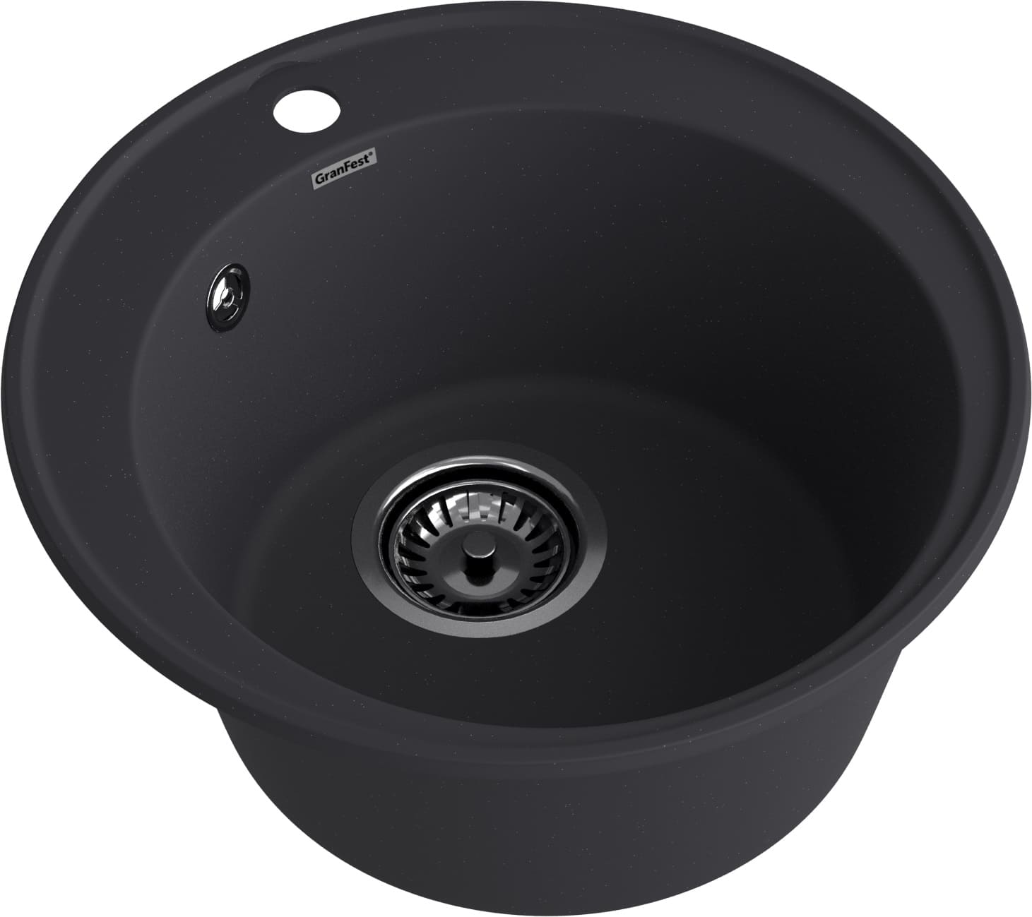 GranFest QUARZ (ECO-08) Мойка чаша D=480мм (черный)