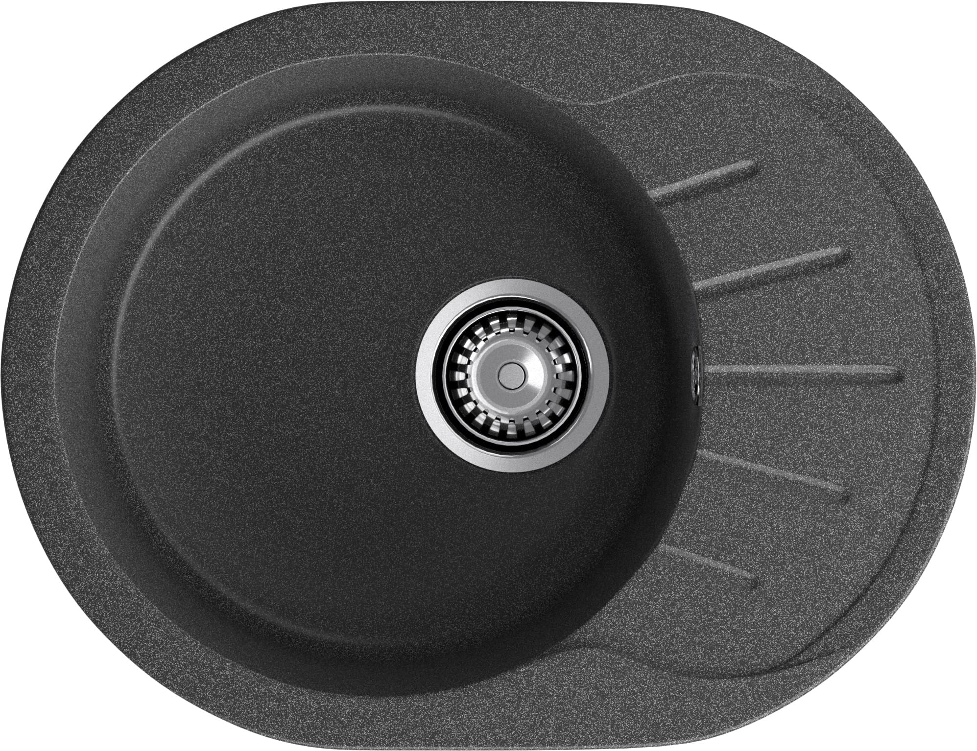 GRANFEST Мойка композит RONDO GF-R--580L  чаша с крылом 579*445мм графит арт.GF-