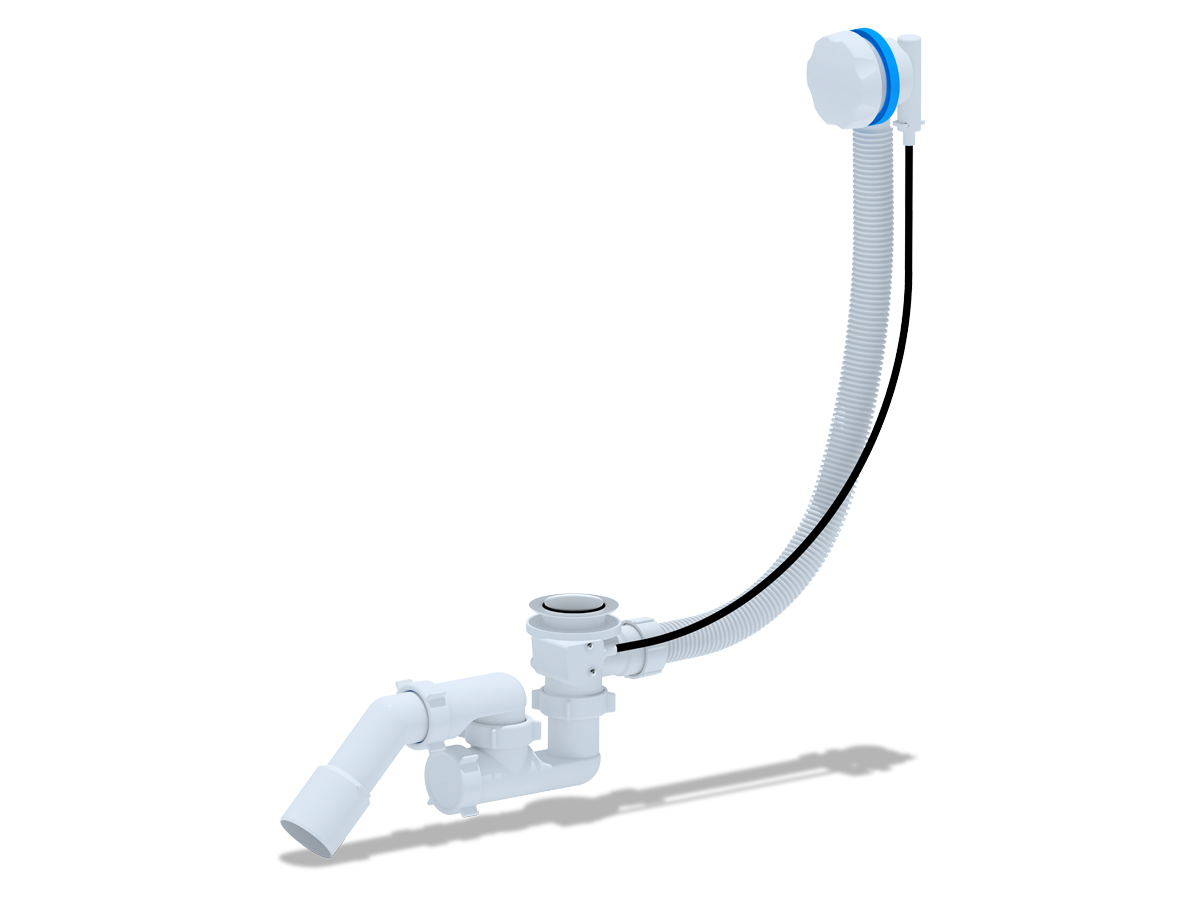 Перелив полуавтомат с регулируемым сифоном АНИ Пласт EM521 580 с переходной трубой 45 градусов 40х50