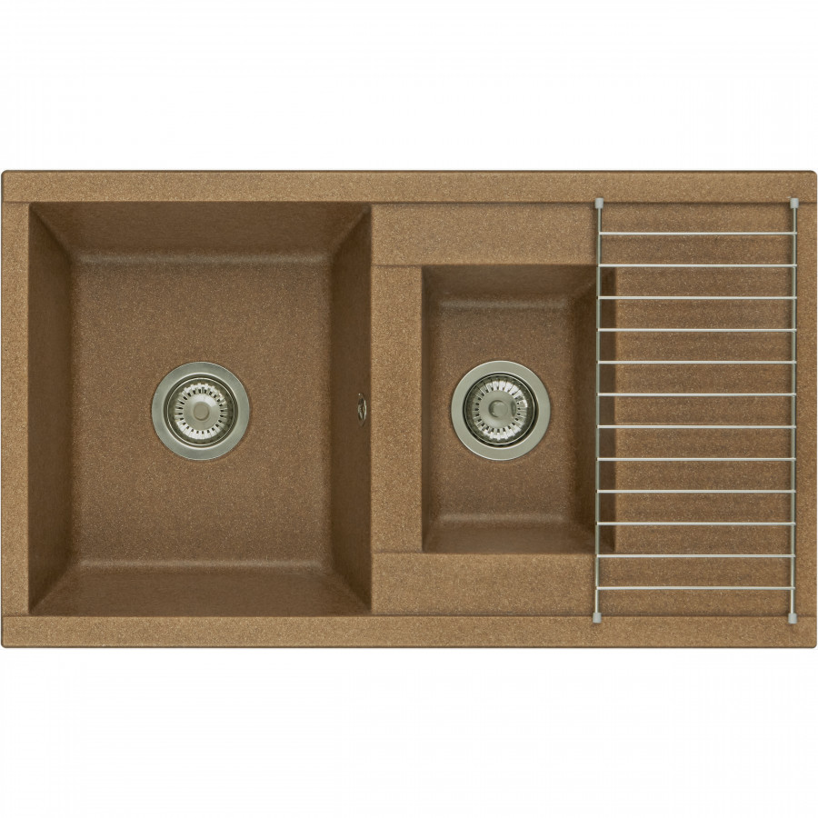 Мойка для кухни  Делия 87 870x510x218 мм, прямоуг. с крылом и доп. чашей, терракот