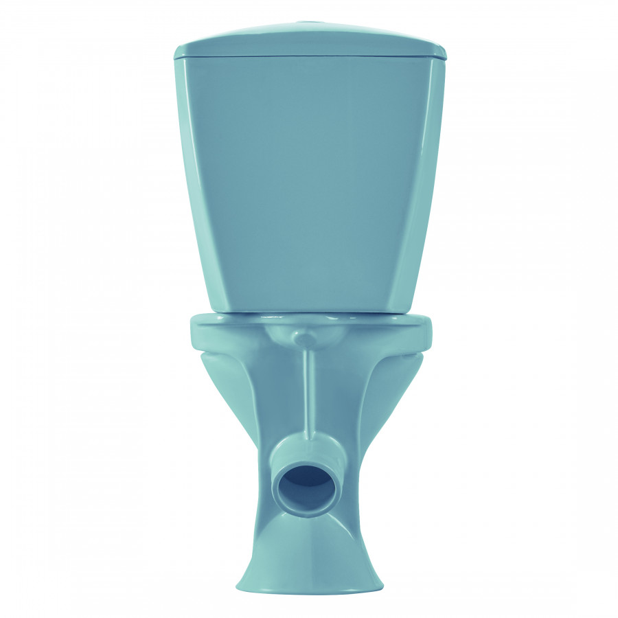 Унитаз-компакт "Версия" наклонный выпуск, с кнопочной арматурой и сиденьем, голубой  SANTERI