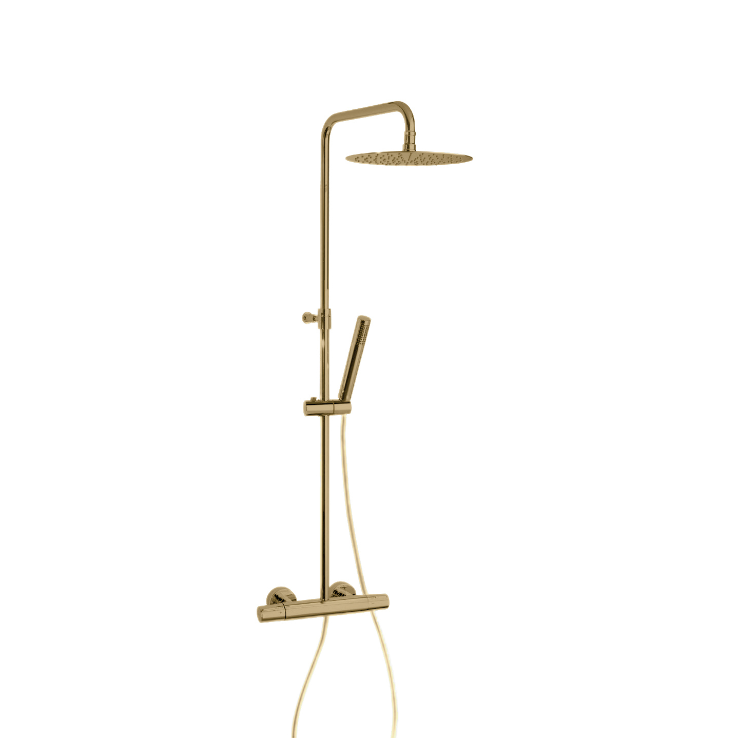 Душевая термостатическая система наружнего монтажа с телескопическим тропическим душем и душевым ком