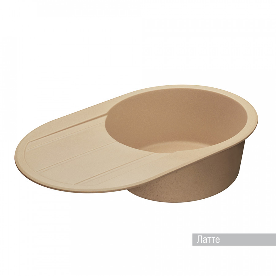 Мойка для кухни  Амира  780x500x211 мм, круглая с крылом, латте